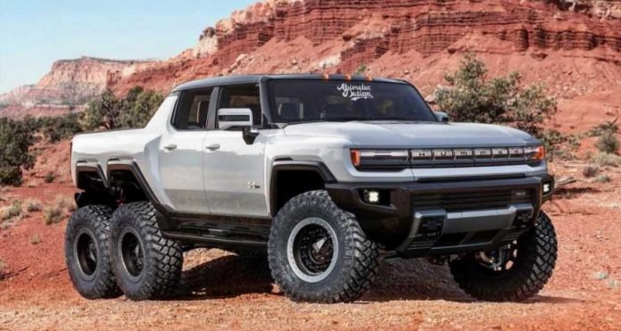 Nuova GMC Hummer 2021, il Rendering della versione 6X6