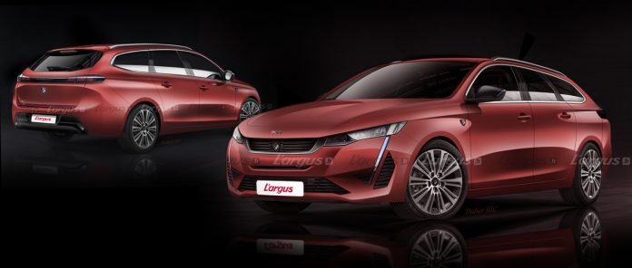 Nuova Peugeot 308 2021, il Rendering della Station Wagon