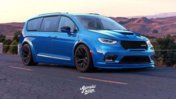 Chrysler Pacifica Hellcat 2022, il Rendering con il V8 6.2