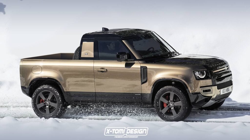 Nuova Land Rover Defender 2022, il pickup in Rendering