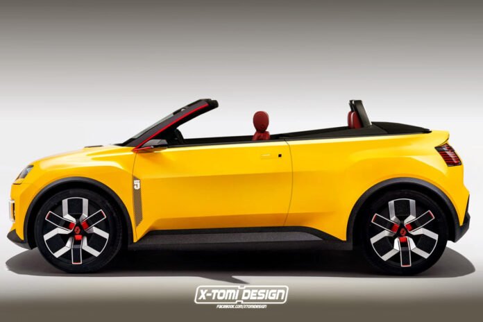 Nuova Renault 5 2022, il Rendering della Versione Cabrio