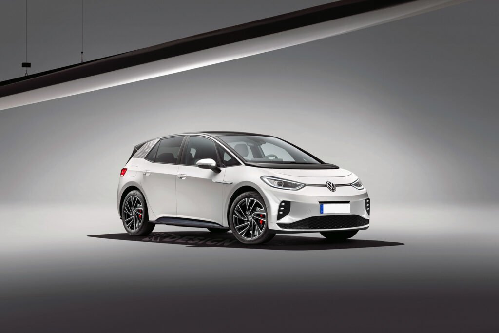 Nuova Volkswagen ID.3 GTX 2022, Rendering in Anteprima