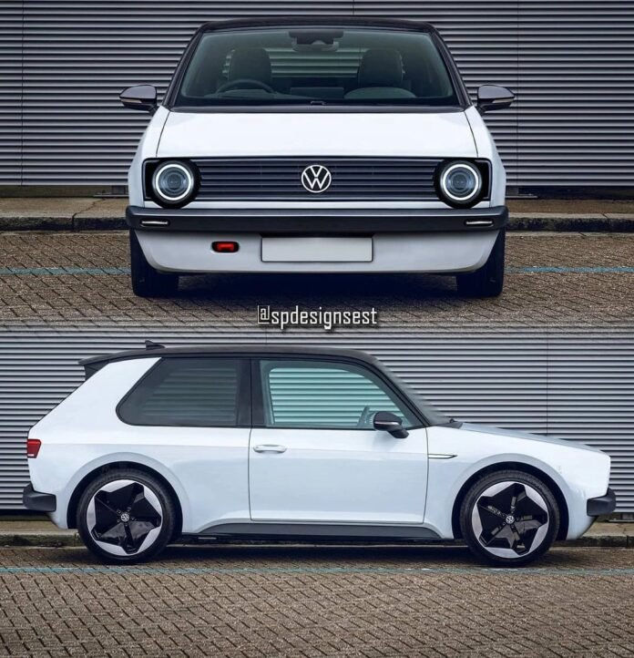 Volkswagen Golf MK1 il Rendering nello stile della ID.3