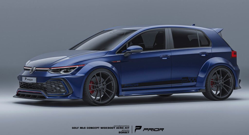 Nuova Volkswagen Golf 8 GTI 2022, il Bodykit firmato Prior