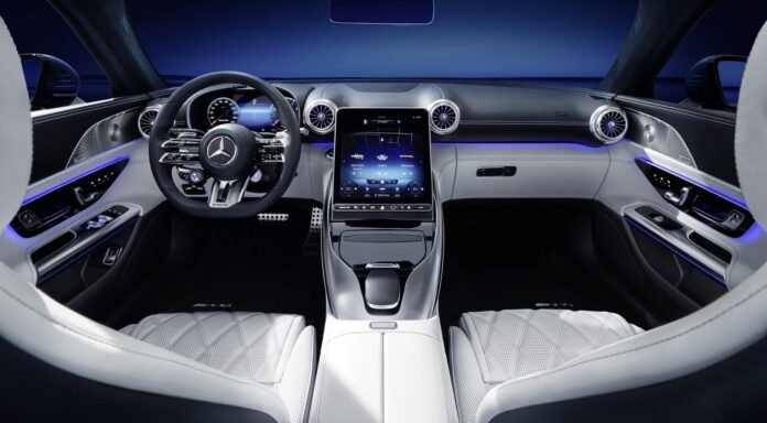 Nuova Mercedes-Benz SL 2021, gli interni in Anteprima