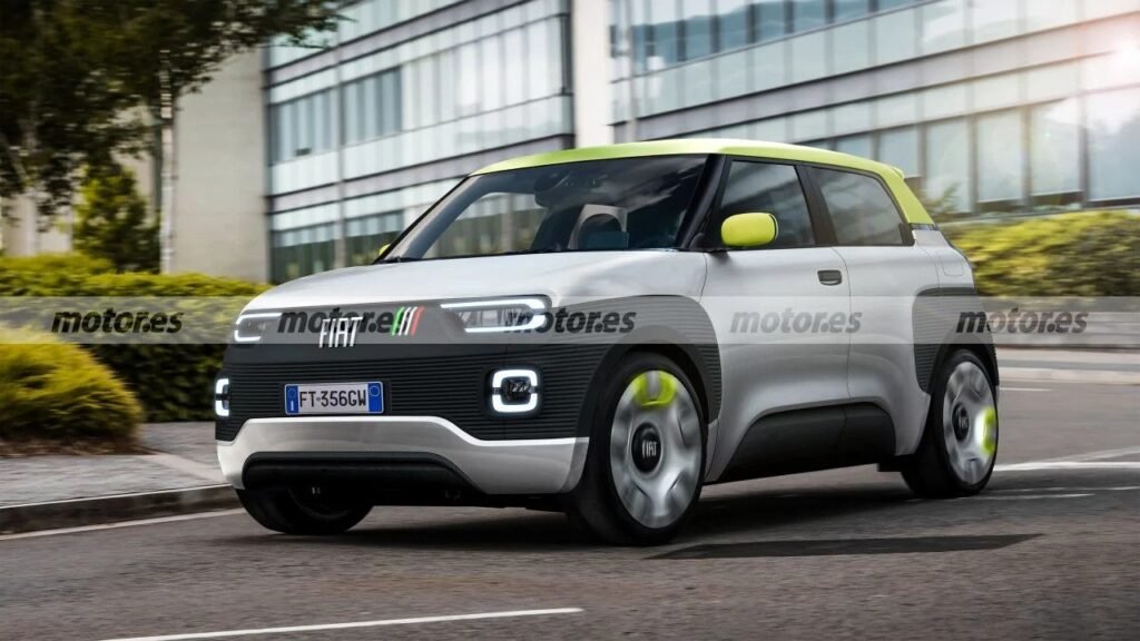 Nuova Fiat Panda 2023, il Rendering del modello elettrico