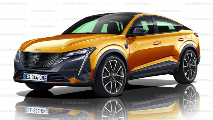 Nuova Peugeot 4008 2023: Rendering del SUV coupé